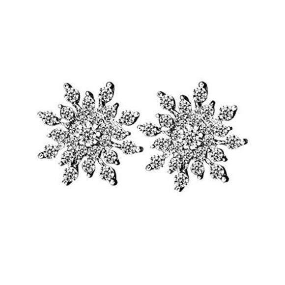 Crystal Rhinestone Sterling Silver Plated Earrings - Picture 3 of 4